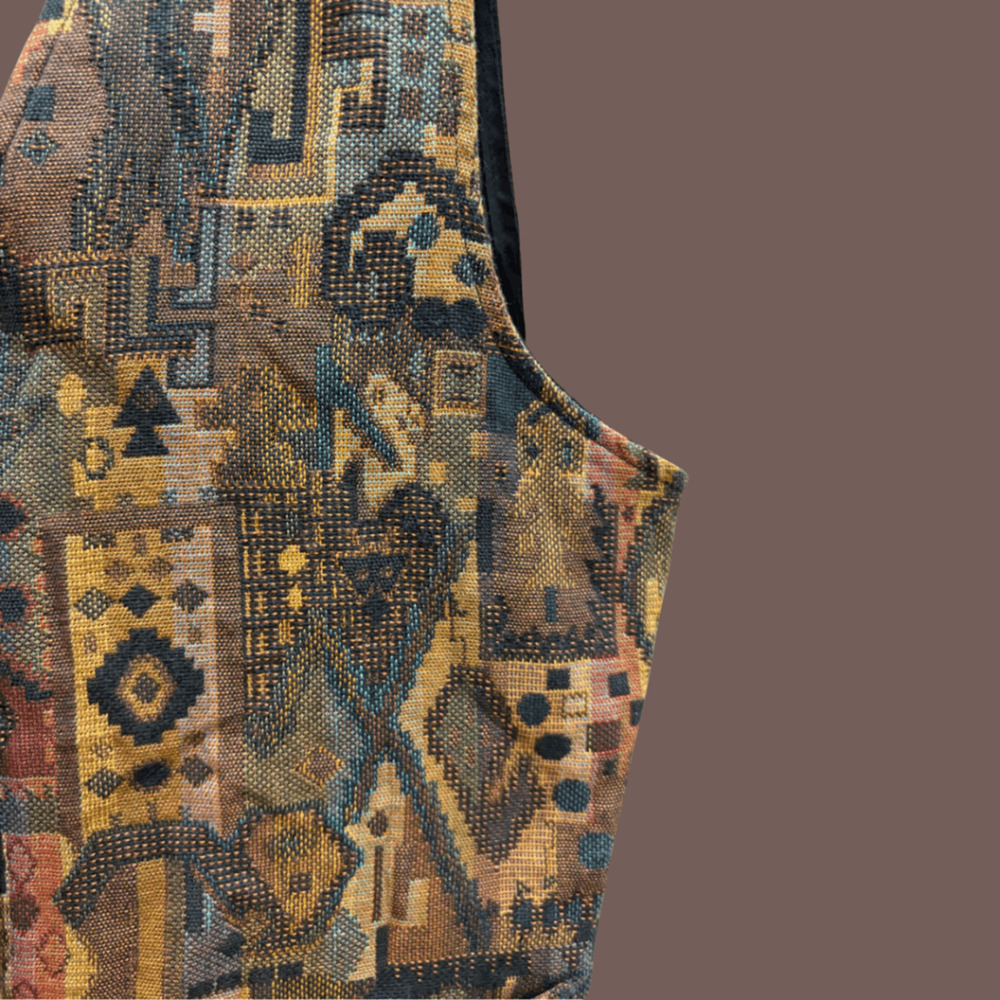 TRY Tapestry Vest | Southwestern Earth Tones | Size M | Vintage - Picture 3 of 5